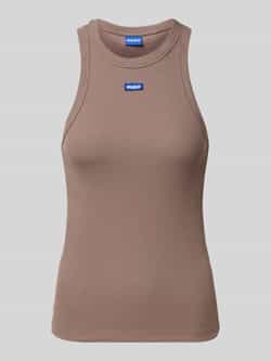 Hugo Blue Tanktop met labelbadge model 'Easy'