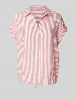 Tom Tailor Relaxed fit blouse met korte mouwen van puur viscose met V-hals