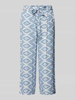 Only Wide leg stoffen broek met strikceintuur model 'NOVA LIFE CROP'