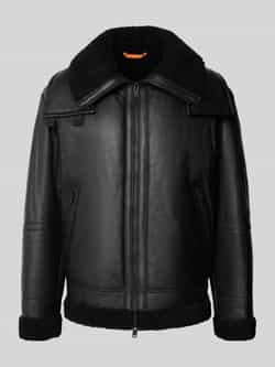 Boss Orange Regular fit leren jack van echt lamsleer model 'JOGLACI'