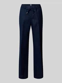 BRAX Straight leg linnen broek met strikceintuur model 'STYLE.FARINA'