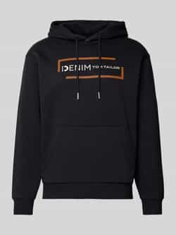 Tom Tailor Denim Regular fit hoodie van katoenmix met labelprint
