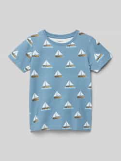 Name it T-shirt met geribde ronde hals model 'FILLE'