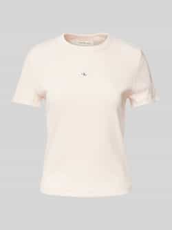 Calvin Klein Jeans T-shirt Korte Mouw WOVEN LABEL RIB FITTED TEE