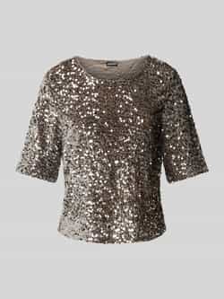 Pieces Regular fit T-shirt met pailletten model 'KAM'