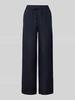 Marella Wide leg linnen broek met tunnelkoord model 'MATTINO'