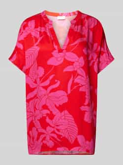 Milano italy Blouse van viscose met tuniekkraag