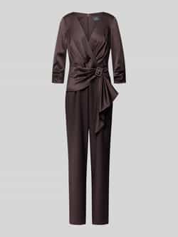 Adrianna Papell Cocktail-jumpsuit met V-hals en 3 4-mouwen