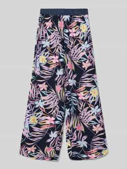 S.Oliver broek met all over print donkerblauw Meisjes Viscose All over print 110