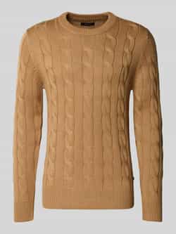 Matinique Gebreide pullover met kabelpatroon en ronde hals