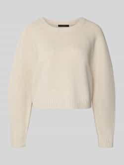 Oui Gebreide pullover van wolmix met ronde hals