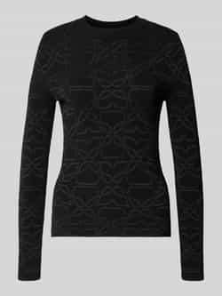 HUGO Shirt met lange mouwen van viscosemix in gebreide look model 'Satero'