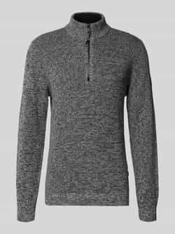 Camel active Slim fit schipperstrui met ritssluiting model 'Mouline'