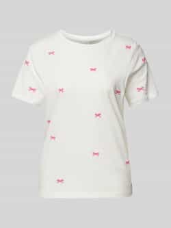 Ichi T-shirt met motiefstitching model 'CAMINO'