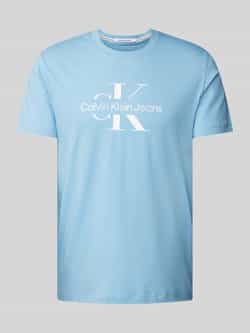 Calvin Klein Jeans Diffused Stacked T-shirt voor mannen Blue Heren