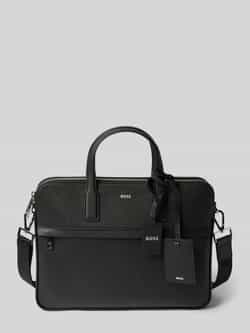 Boss Handtas met labelprint model 'Zair_Double Doc Case'