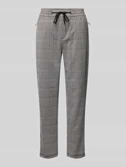 S.Oliver RED LABEL Regular fit joggingbroek met pied-de-poule-motief