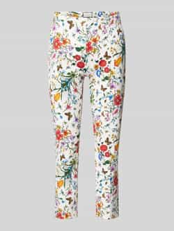 SEDUCTIVE Slim fit capribroek met vaste persplooien