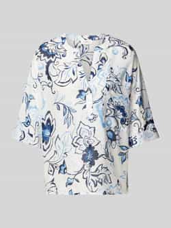 S.Oliver blouse met all over print blauw wit