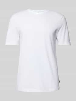 Boss T-shirt met geribde ronde hals model 'TIBURT'