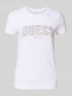 Guess T-shirt Korte Mouw T-shirt col rond en dentelle femme