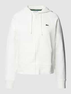 Lacoste Sweatvest met praktische kangoeroezak en typische logo patch op de borst