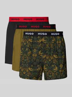 HUGO Boxershort met elastische logoband in een set van 3 stuks