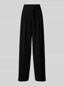 Max Mara Studio Zwarte vloeibare broek met dubbele plooien Black Dames