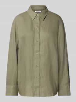 Samsøe Regular fit linnen blouse met knoopsluiting model 'SANOT'