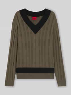HUGO Oversized pullover van scheerwolmix