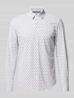 Boss Slim fit zakelijk overhemd met all-over motief model 'P-ROAN'