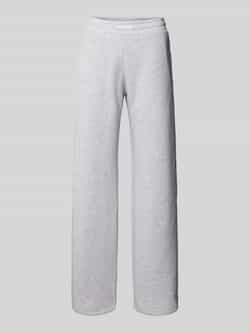 Review Wide leg sweatpants met labeldetail