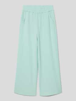 S.Oliver wide leg broek turquoise Blauw Meisjes Polyester Effen 140