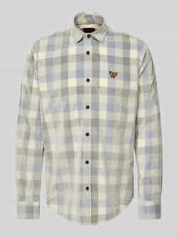 PME Legend Corduroy Check Overhemd Lange Mouw Blue Heren