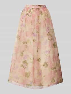 Max Mara Elegante Ivoor Bloemen Lange Rok Multicolor Dames