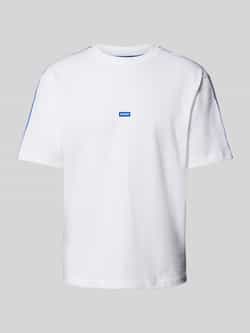 Hugo Blue T-shirt met labelpatch model 'Neloy'