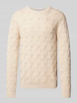 Selected Homme Gebreide pullover met structuurmotief model 'CALLIS'