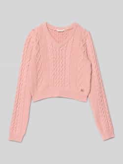 Guess Korte gebreide pullover met labeldetail