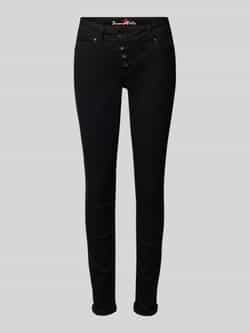 Buena Vista Skinny fit jeans met asymmetrische knoopsluiting