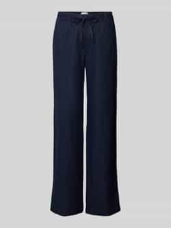 Christian Berg Woman Straight leg linnen broek met tunnelkoord