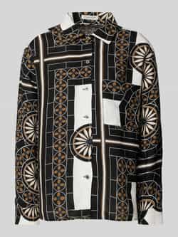 Marc O'Polo Regular fit linnen blouse met all-over motief