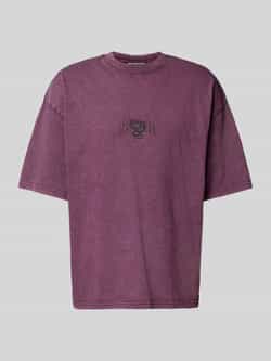 REVIEW Oversized T-shirt met geribde ronde hals