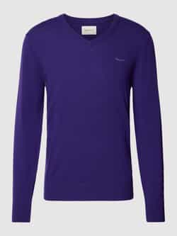 Gant Gebreide pullover van lamswolmix met V-hals