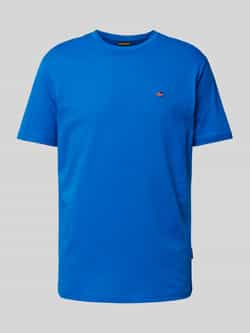 Napapijri Blauw Katoenen Geborduurd Logo T-Shirt Blue Heren