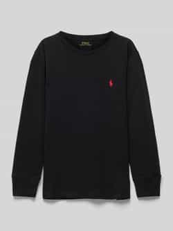 Polo Ralph Lauren Teens Shirt met lange mouwen ronde hals en labelstitching