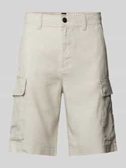 Boss Orange RElaxed fit korte cargobroek met riemlussen model 'Sisla'