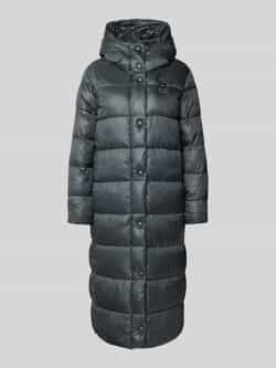 Blauer Usa Gewatteerde lange jas met labeldetail model 'BELLEVUE'