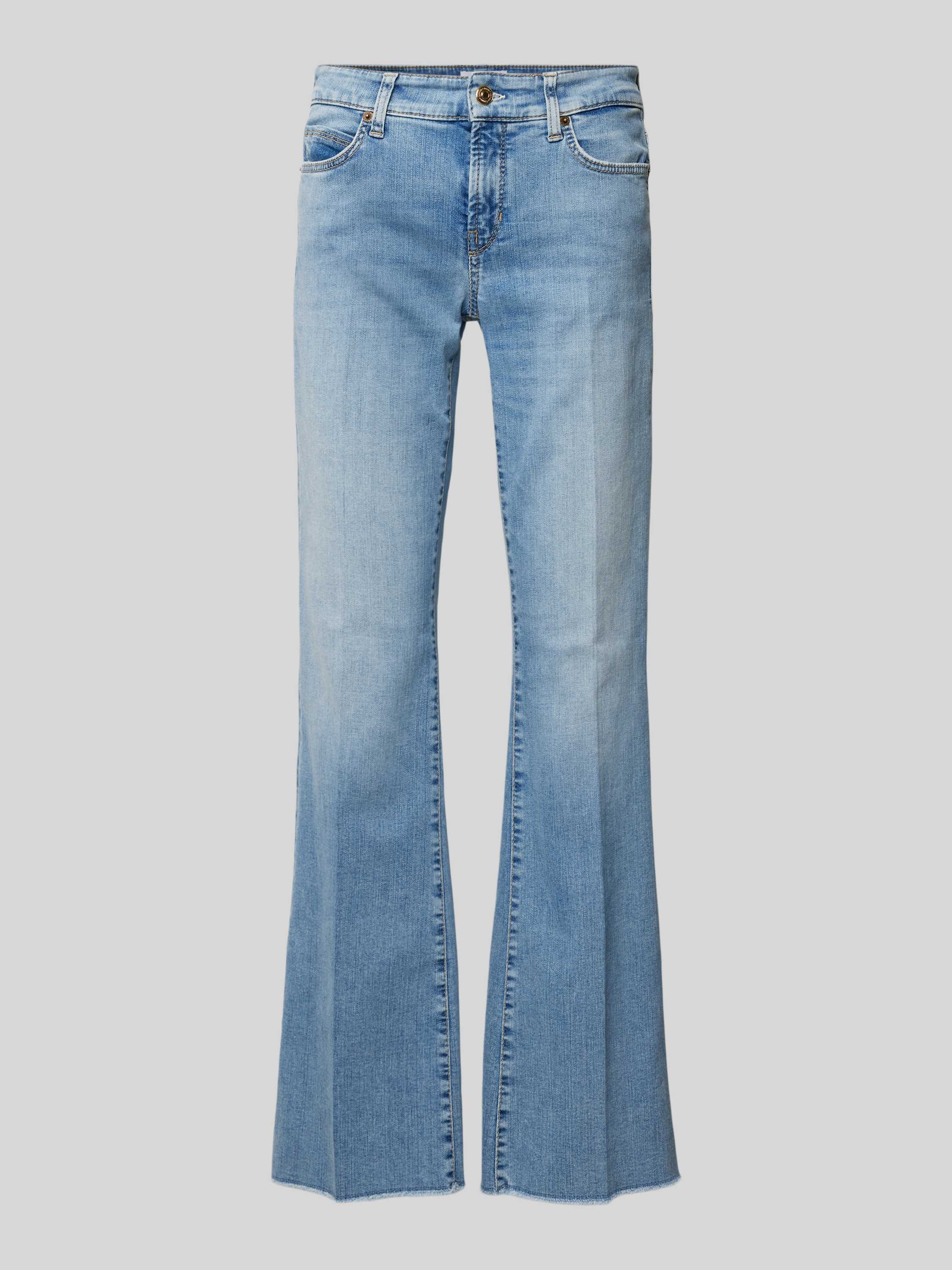CAMBIO Flared fit jeans met persplooien
