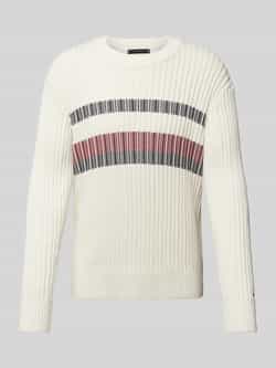 Tommy Hilfiger Trui met ronde hals GLOBAL STRIPE CHUNKY RIB C NK met opvallend color block-ontwerp
