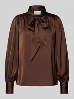 NEO NOIR Regular fit strikblouse met ballonmouwen model 'Jaz'